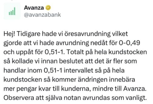 avanza courtagehöjning